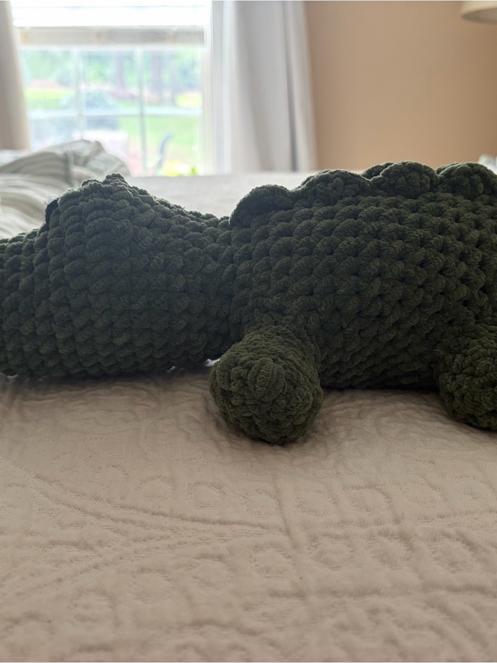 Plush Crochet Green Alligator Stuffed Animal - Picture 3 of 5